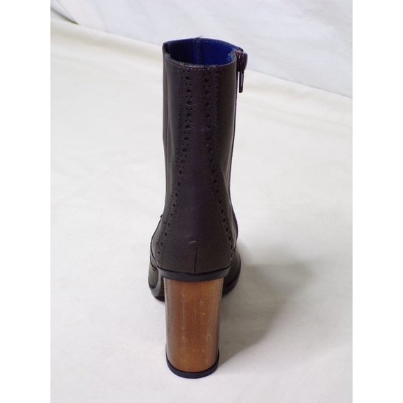 VALENTINA RANGONI FIRENZE Short Boot Block Heel Bronze 7 NEW - Picture 7 of 10